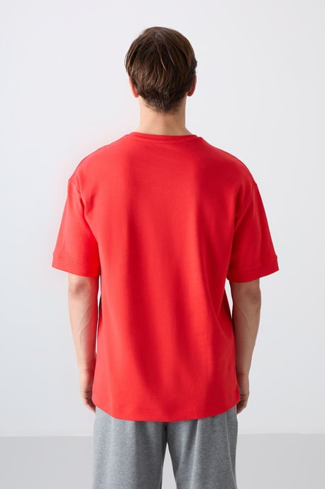 Överdimensionerad t-shirt i bomullsblandning med rund hals - Image 6