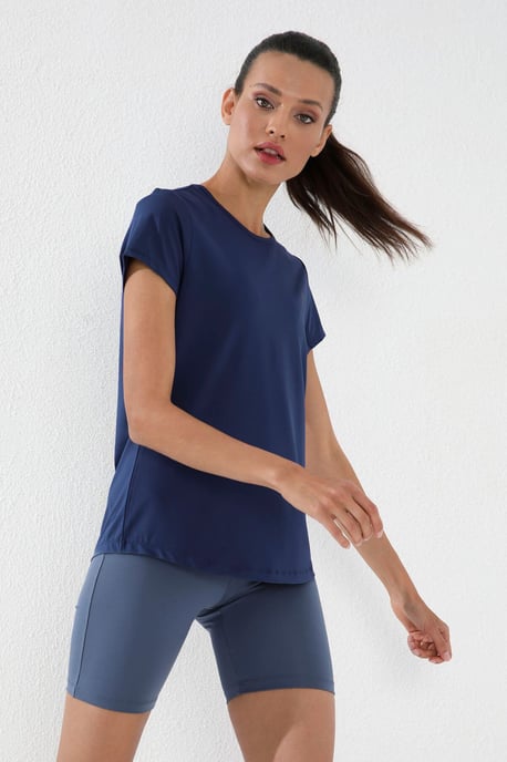 Dames Effen Korte Mouwen Rondhals T-Shirt - Image 2
