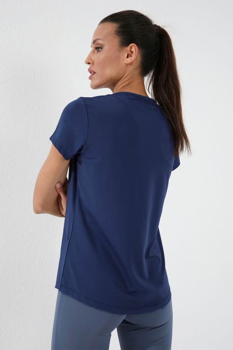 Dames Effen Korte Mouwen Rondhals T-Shirt - Image 4