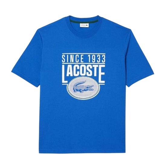 Lacoste Heren Zwaar Katoenen T-Shirt (Blauw) - Image 1