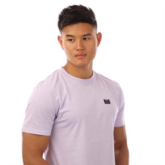 Weekend Offender Heren T-shirt Bridgetown, effen met logo, normale pasvorm (Lila) - Image 3