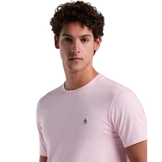 Original Penguin Heren Pete Geborduurd Logo T-Shirt (Roze) - Image 4