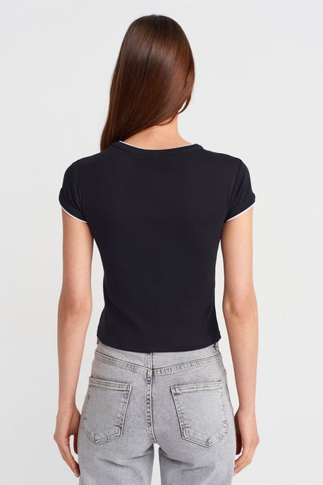 Dames Slim Fit Katoenen Crop T-Shirt - Image 2