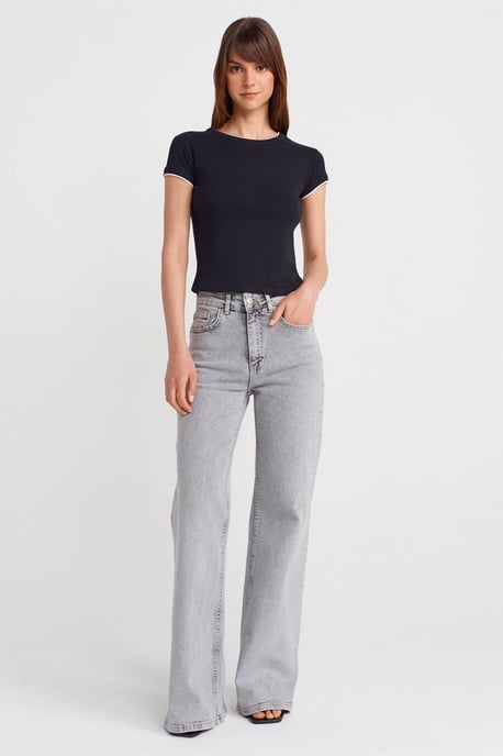 Dames Slim Fit Katoenen Crop T-Shirt - Image 4