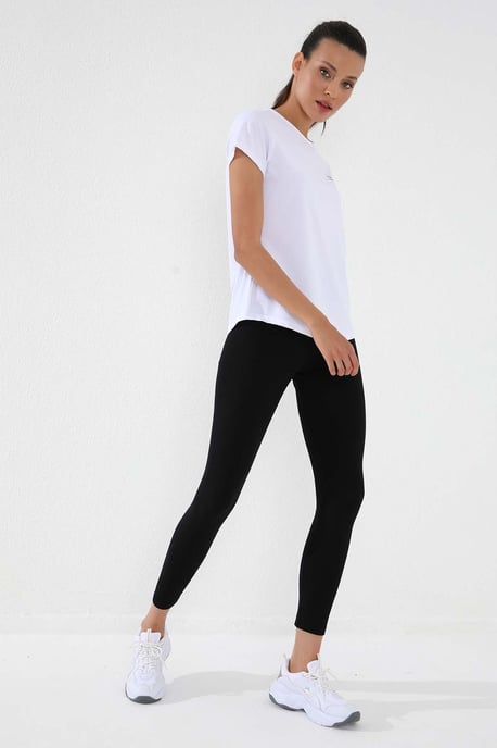 Dames Effen Korte Mouwen Rondhals T-Shirt - Image 3