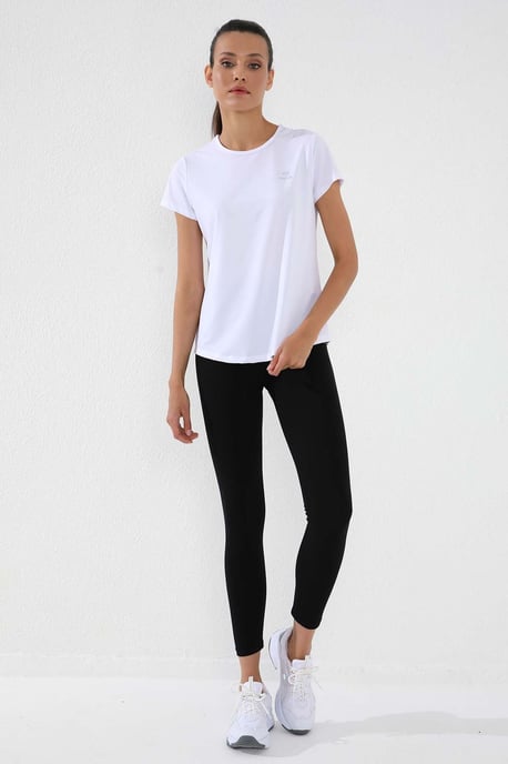Dames Effen Korte Mouwen Rondhals T-Shirt - Image 5