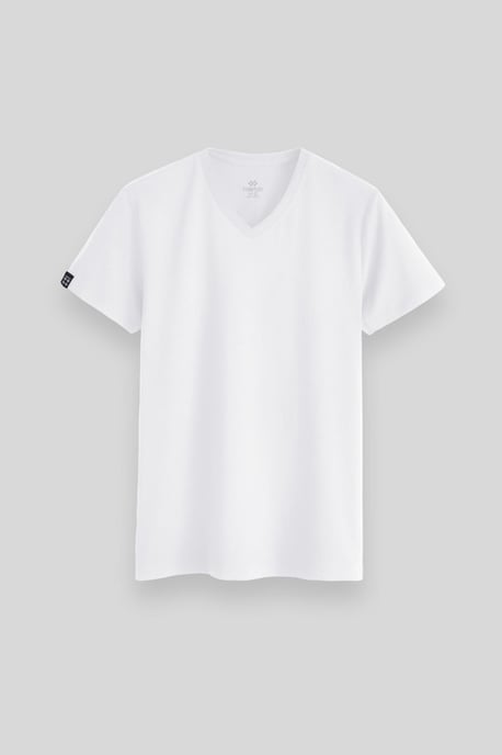 Heren V-hals Korte Mouwen T-Shirt - Image 1