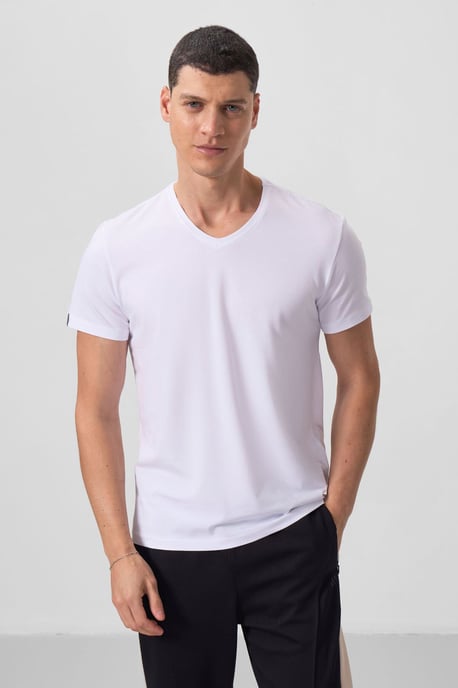 Heren V-hals Korte Mouwen T-Shirt - Image 2