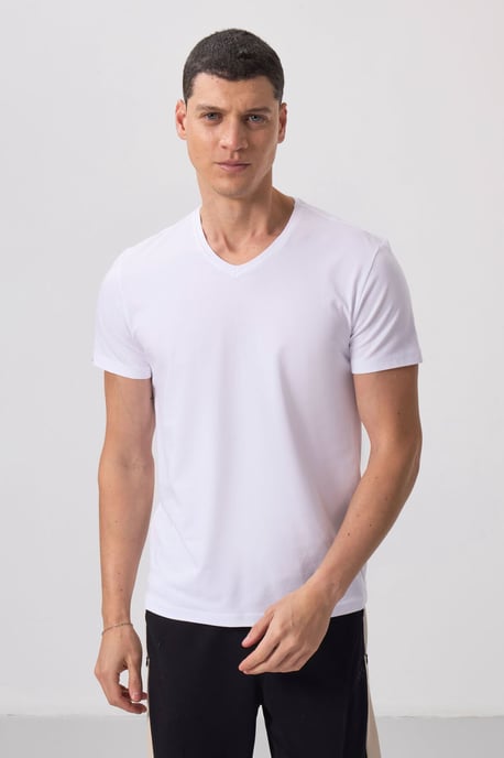Heren V-hals Korte Mouwen T-Shirt - Image 5