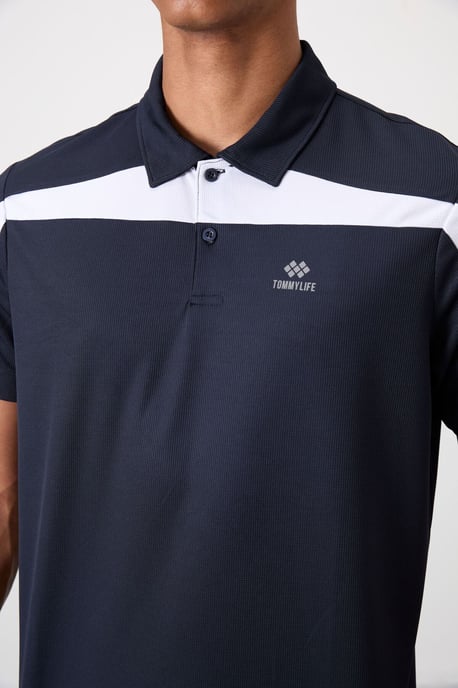 Heren Kleurgeblokker Polo T-Shirt - Image 3