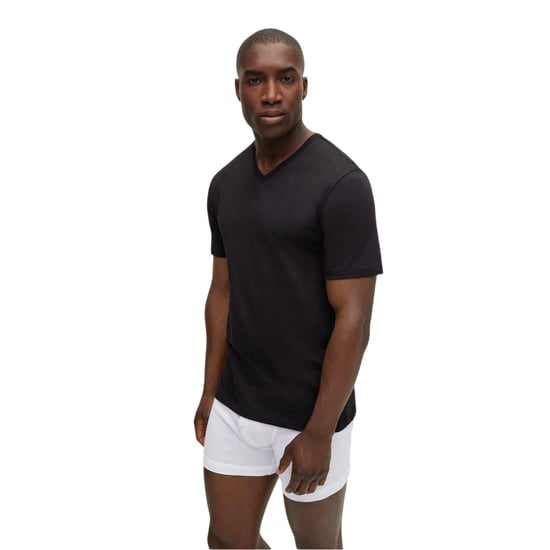 Boss Mannen Logo V-hals T-shirt (Verpakking van 3) (Zwart) - Image 2