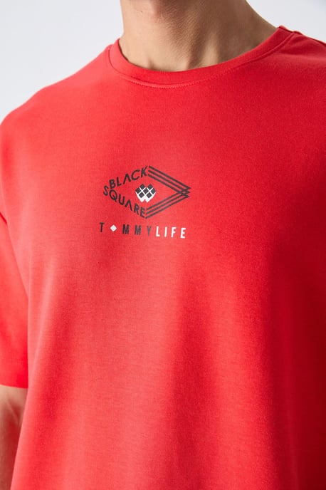 Överdimensionerad T-shirt i bomullsblandning med logotyp - Image 2