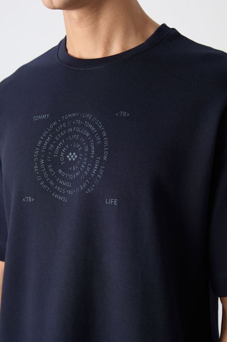 Oversized bomullsblandning crew neck t-shirt - Image 3