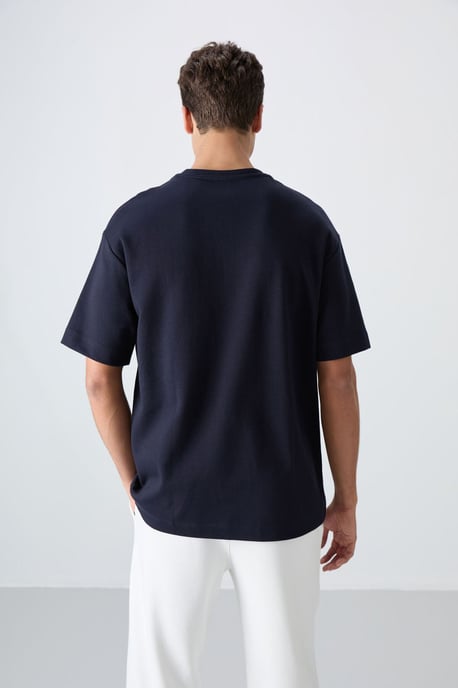 Oversized bomullsblandning crew neck t-shirt - Image 5