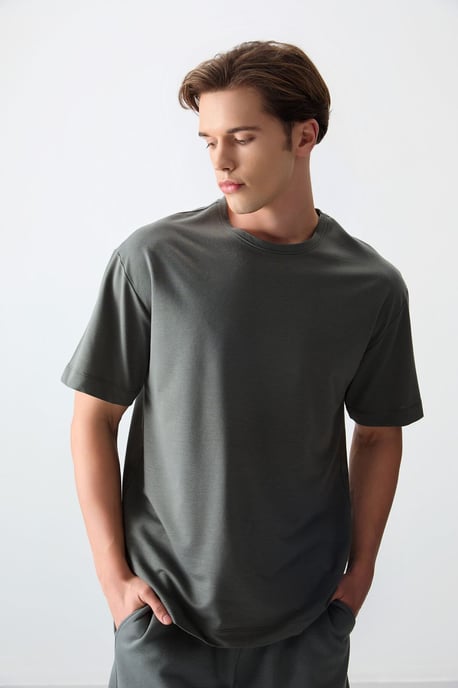 Overmaat Katoenmix Crew Neck T-shirt - Image 2