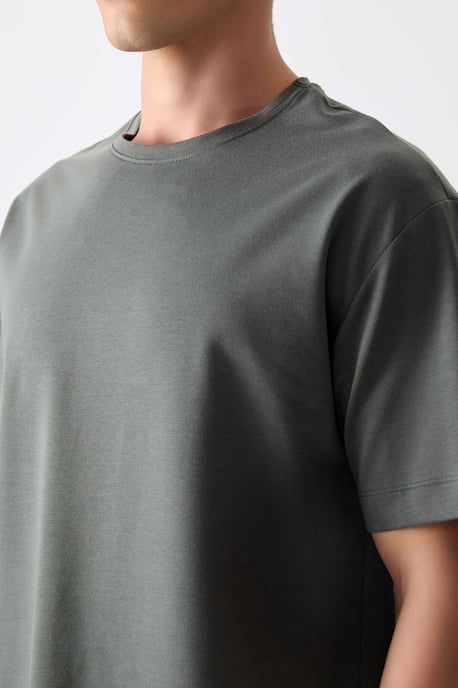 Overmaat Katoenmix Crew Neck T-shirt - Image 4