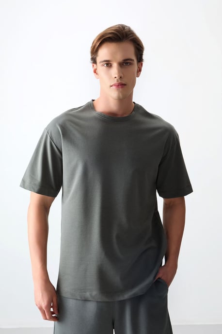 Overmaat Katoenmix Crew Neck T-shirt - Image 5
