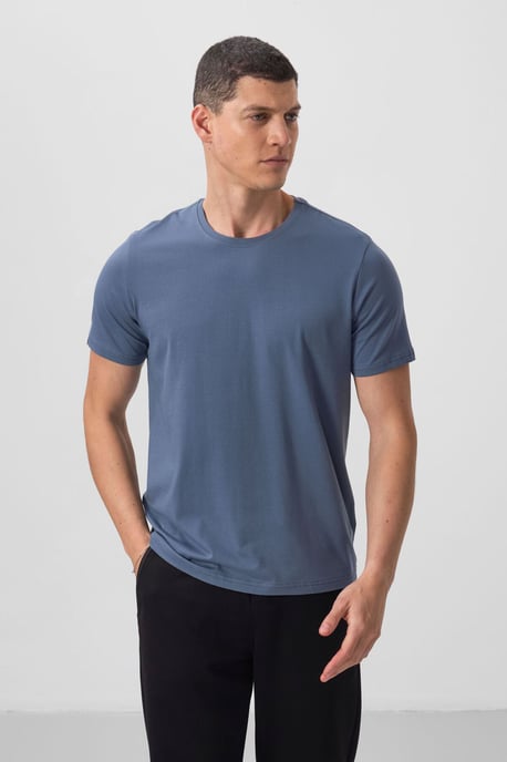 Heren Katoen Elastaan Crew Neck T-shirt - Image 2
