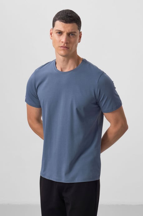 Heren Katoen Elastaan Crew Neck T-shirt - Image 5