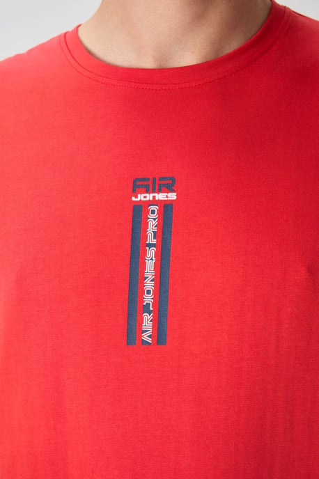 Överdimensionerad T-shirt med tryck i bomull, rund hals - Image 2