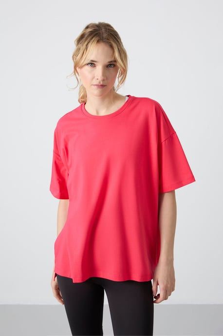 Oversized Katoen-Modal Crew Neck T-Shirt - Image 3