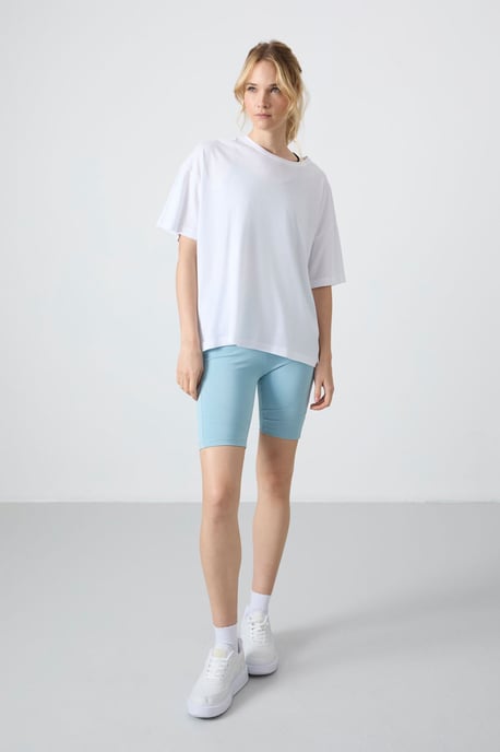 Oversized Katoen-Modal Crew Neck T-Shirt - Image 4