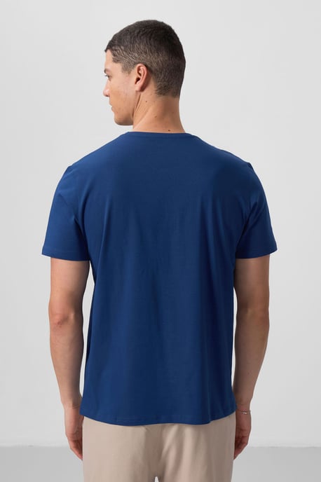 Herr T-shirt i bomull och elastan med rund halsringning - Image 6