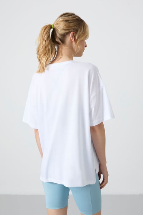 Oversized Katoen-Modal T-shirt met Ronde Hals - Image 6