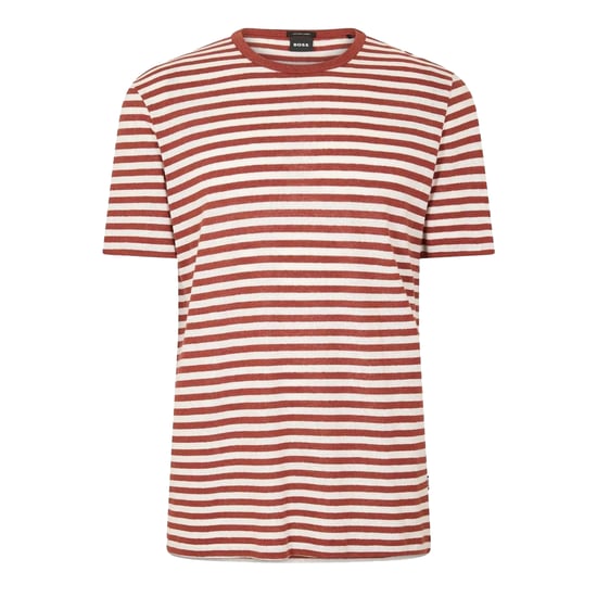 Boss T-shirt met strepen voor heren van Tiburt (Bruin) - Image 1