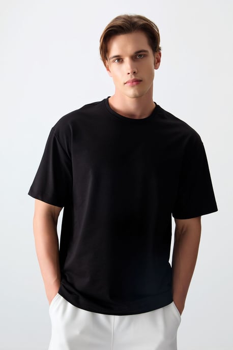 Overmaatse Katoenmix Crew Neck T-Shirt - Image 2