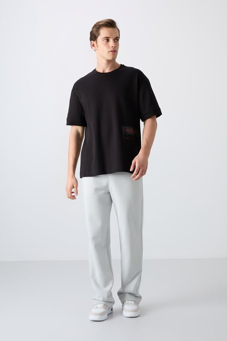 Översized T-shirt i bomullsblandning med rund hals keur - Image 2