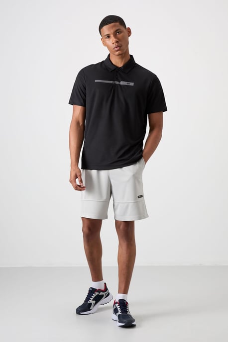 Herr T-shirt med krage och knappar - Image 4