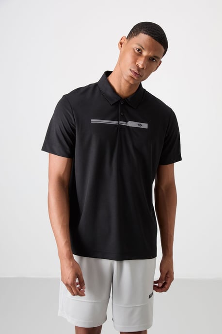 Herr T-shirt med krage och knappar - Image 6