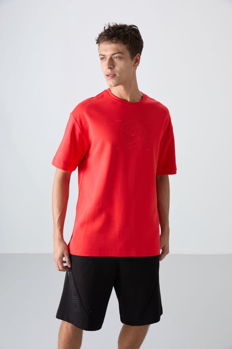 Överdimensionerad T-shirt med rund hals i bomullsblandning - Image 1