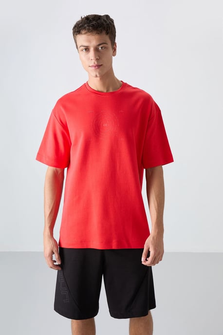 Överdimensionerad T-shirt med rund hals i bomullsblandning - Image 4