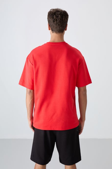Överdimensionerad T-shirt med rund hals i bomullsblandning - Image 5