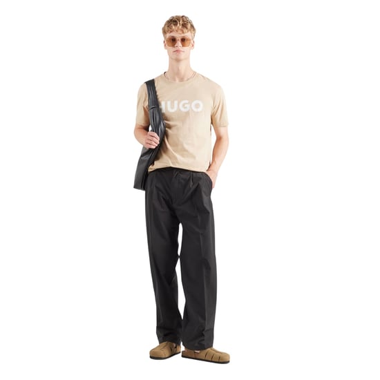 Hugo Heren Logo Regular T-Shirt (Beige) - Image 4