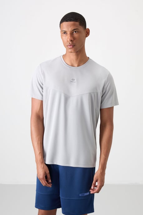 Heren Effen Polyester Ronde Hals T-shirt - Image 3