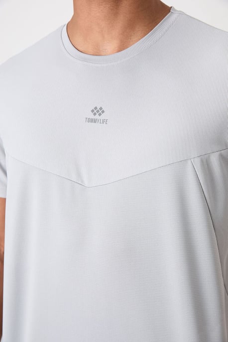 Heren Effen Polyester Ronde Hals T-shirt - Image 5
