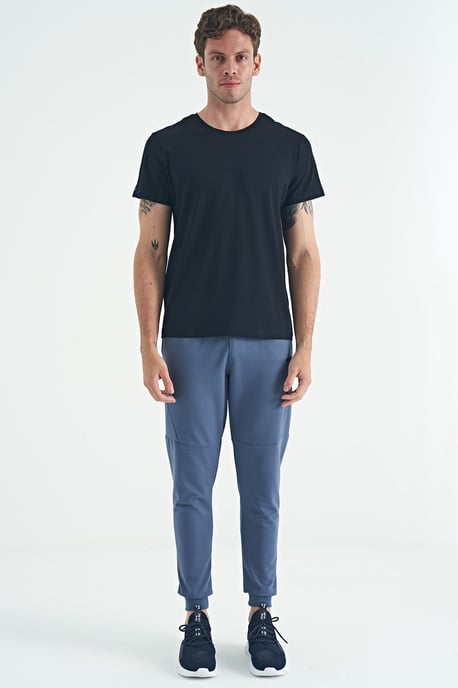 Herr T-shirt med rund hals i bomull och elastan - Image 2