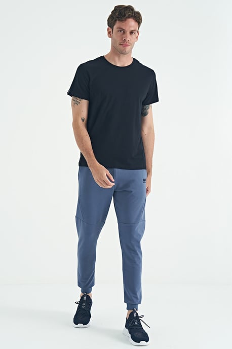 Herr T-shirt med rund hals i bomull och elastan - Image 3