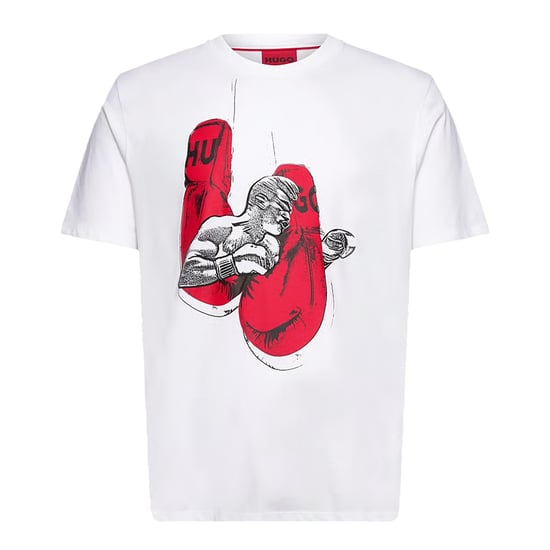 Hugo Boss Herenbokshandschoenen – T-shirt in standaardmaat (Wit) - Image 1