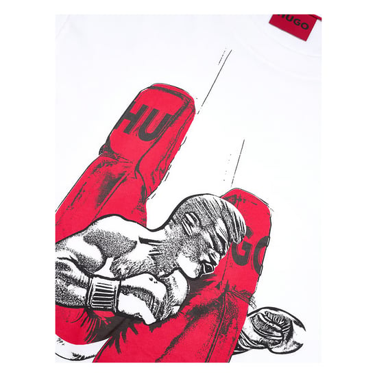 Hugo Boss Herenbokshandschoenen – T-shirt in standaardmaat (Wit) - Image 3