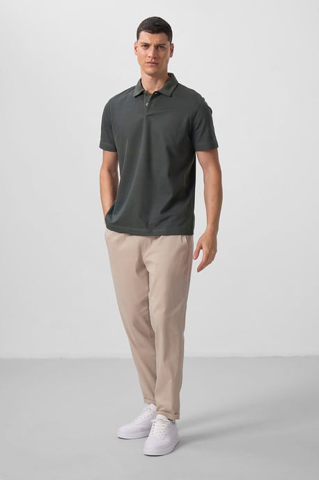 Heren Katoenen Elastaan Polo T-Shirt - Image 2