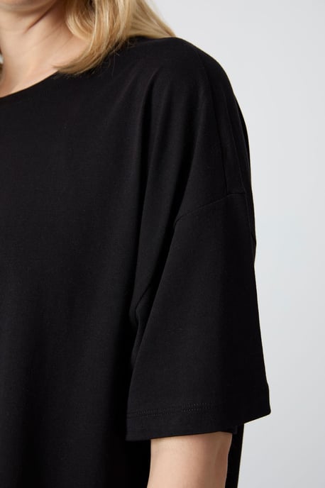 Oversized Katoen-Modal Rundhals T-shirt - Image 3