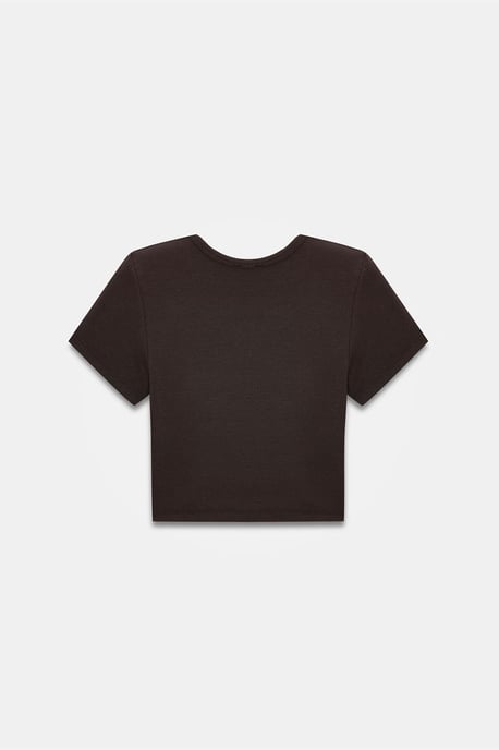 Dames Crop Slim-Fit Crew Neck T-Shirt - Image 6