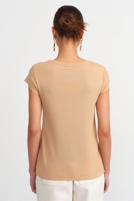 T-shirt med rundhals och slim fit i bomull - Image 2
