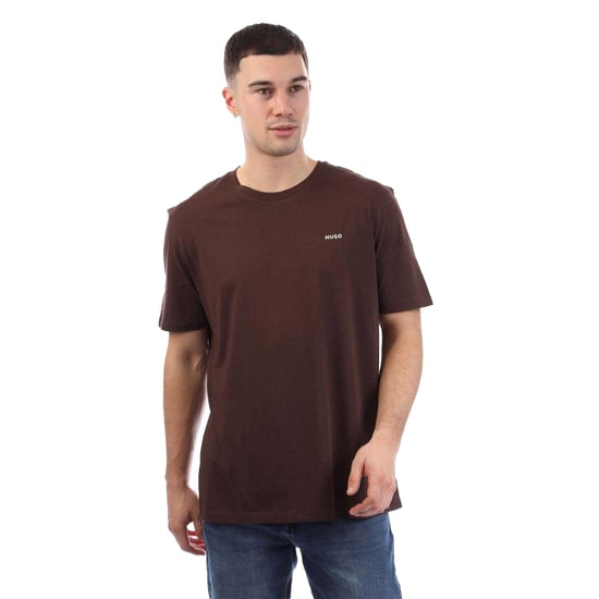 Hugo Heren Dero 99 Katoen Normaal T-Shirt (Bruin) - Image 2