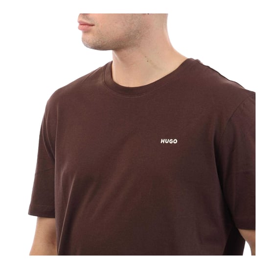 Hugo Heren Dero 99 Katoen Normaal T-Shirt (Bruin) - Image 4