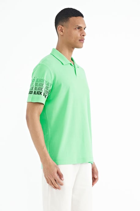 Men's Cotton Polo Collar Printed T-Shirt - Image 3
